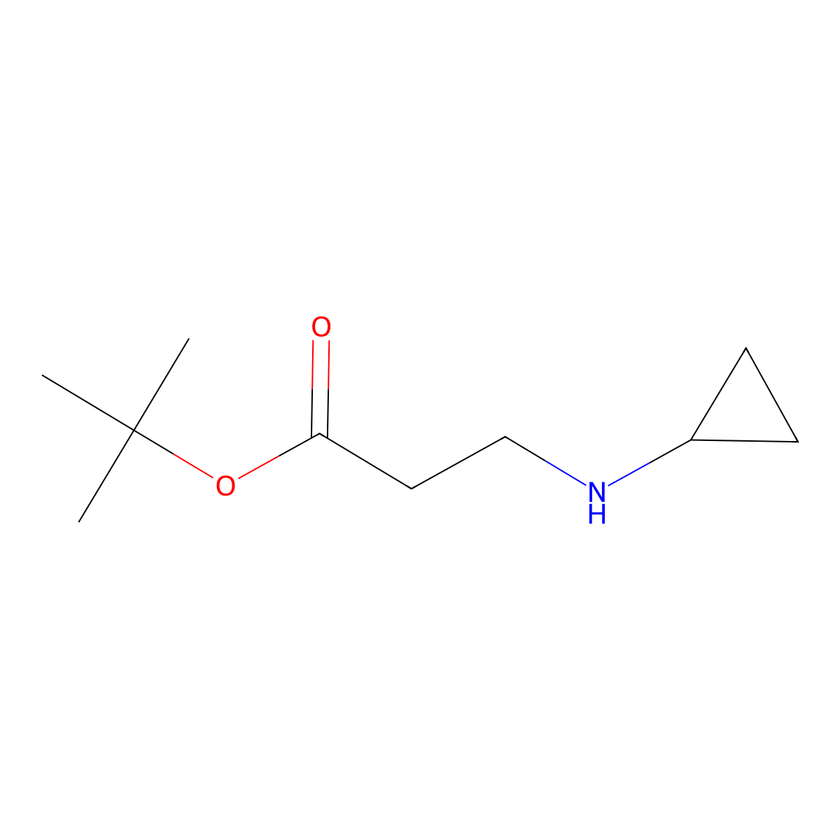 Tert-butyl 3-(cyclopropylamino)propanoate molecular structure, CAS 1049160-08-8