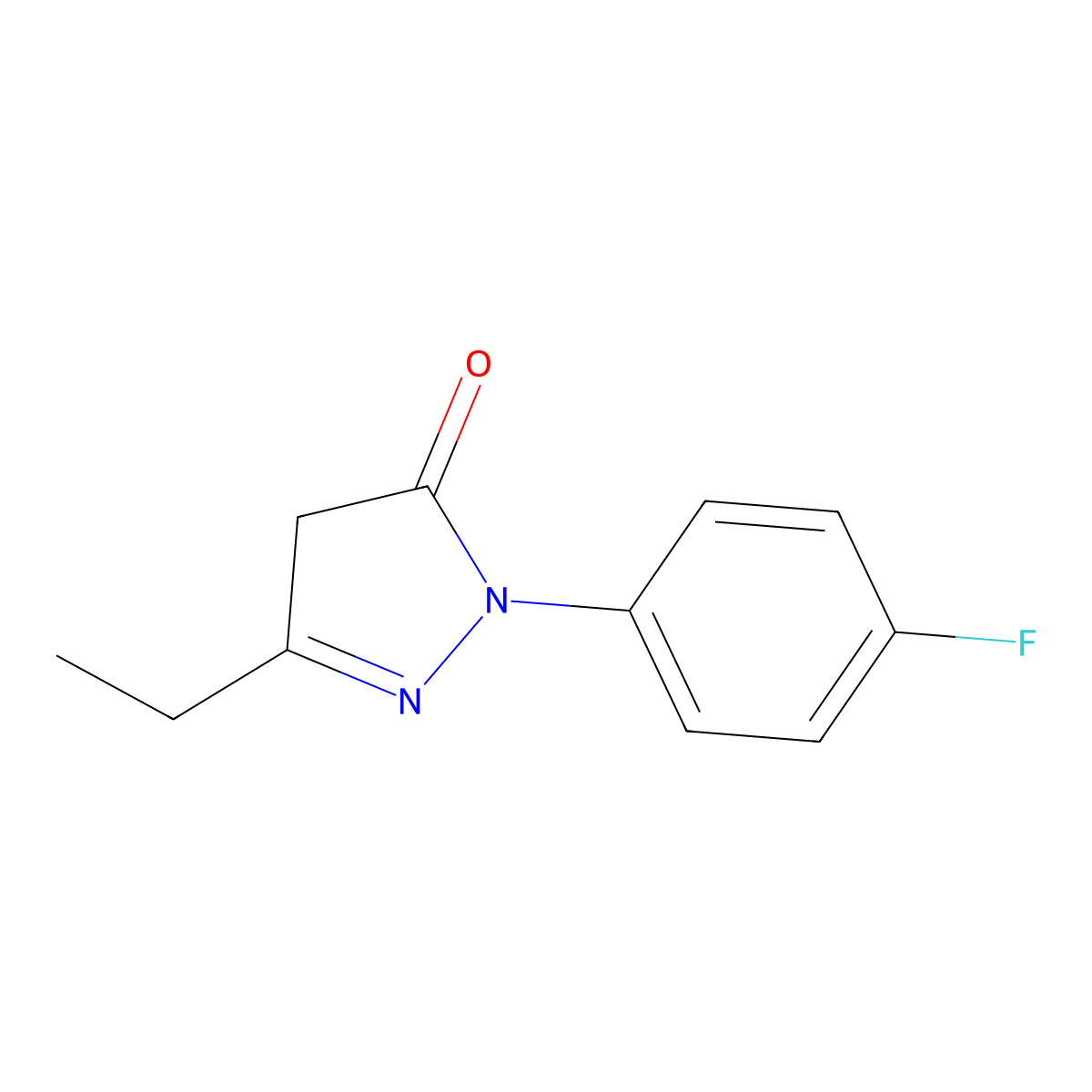 3-Ethyl-1-(4-fluorophenyl)-4,5-dihydro-1H-pyrazol-5-one molecular structure, CAS 1049162-32-4
