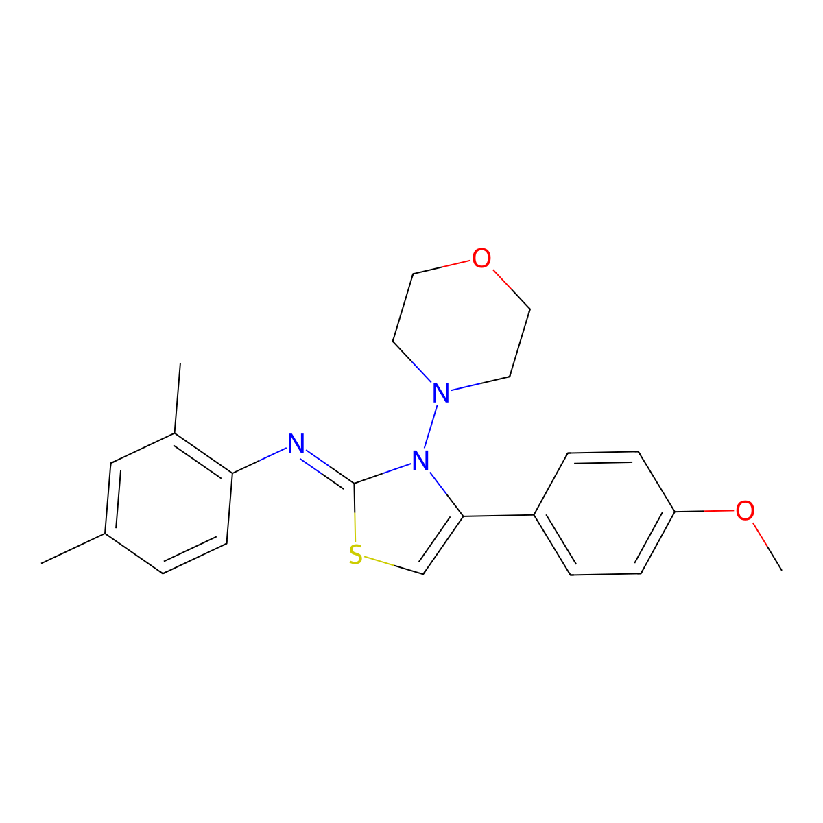 (2Z)-N-(2,4-Dimethylphenyl)-4-(4-methoxyphenyl)-3-(morpholin-4-yl)-1,3-thiazol-2(3H)-imine molecular structure, CAS 1049167-08-9