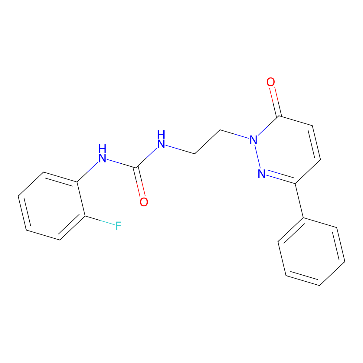 1-(2-fluorophenyl)-3-(2-(6-oxo-3-phenylpyridazin-1(6H)-yl)ethyl)urea molecular structure, CAS 1049169-36-9