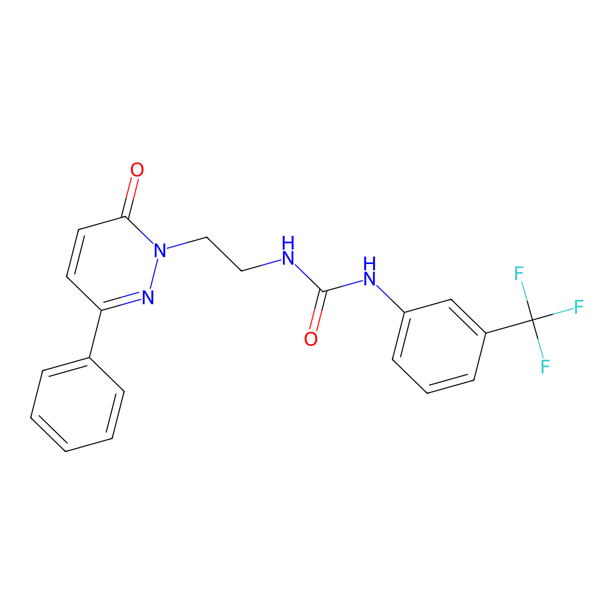 3-[2-(6-Oxo-3-phenyl-1,6-dihydropyridazin-1-yl)ethyl]-1-[3-(trifluoromethyl)phenyl]urea molecular structure, CAS 1049169-75-6
