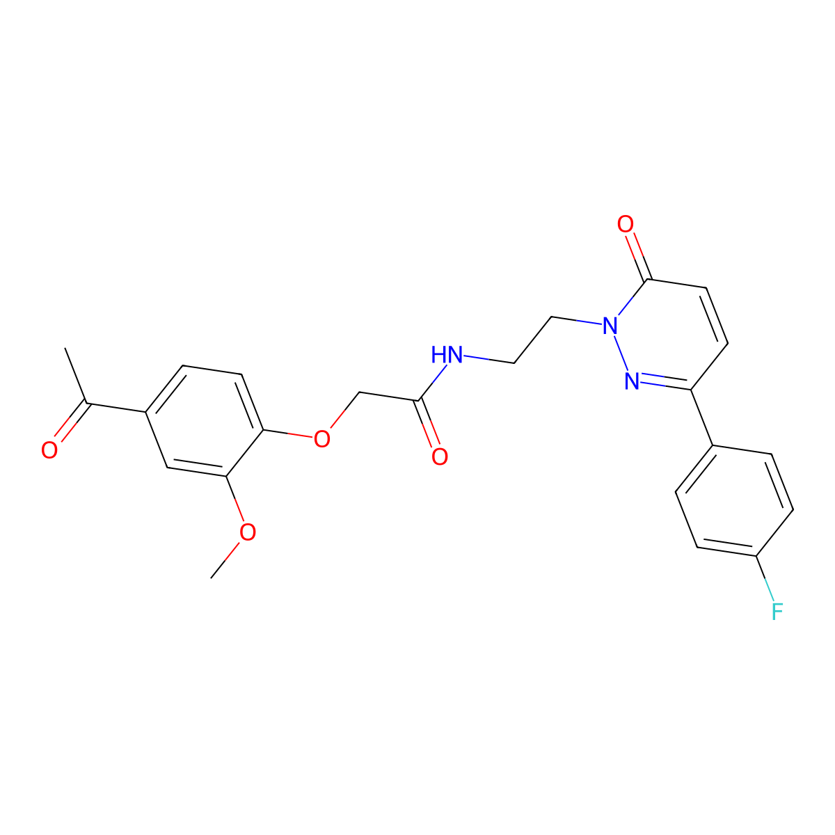 2-(4-acetyl-2-methoxyphenoxy)-N-(2-(3-(4-fluorophenyl)-6-oxopyridazin-1(6H)-yl)ethyl)acetamide molecular structure, CAS 1049171-23-4