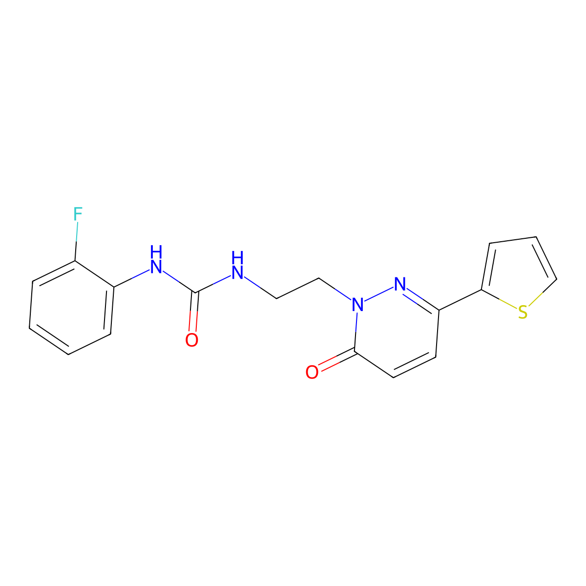 1-(2-fluorophenyl)-3-(2-(6-oxo-3-(thiophen-2-yl)pyridazin-1(6H)-yl)ethyl)urea molecular structure, CAS 1049174-55-1