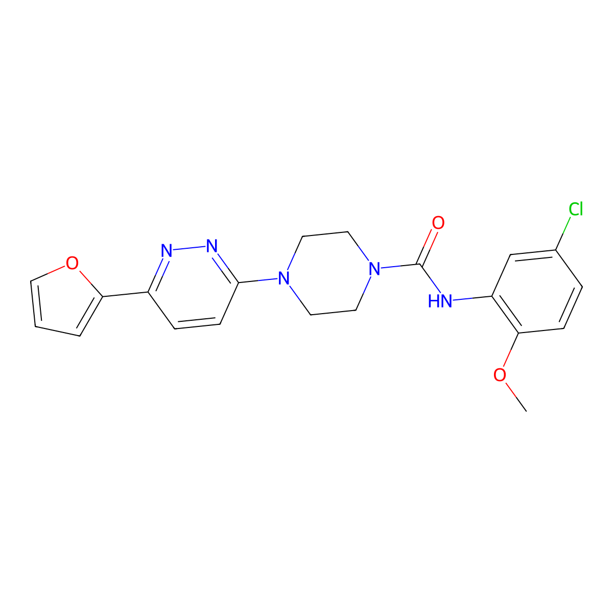 N-(5-chloro-2-methoxyphenyl)-4-[6-(furan-2-yl)pyridazin-3-yl]piperazine-1-carboxamide molecular structure, CAS 1049176-12-6