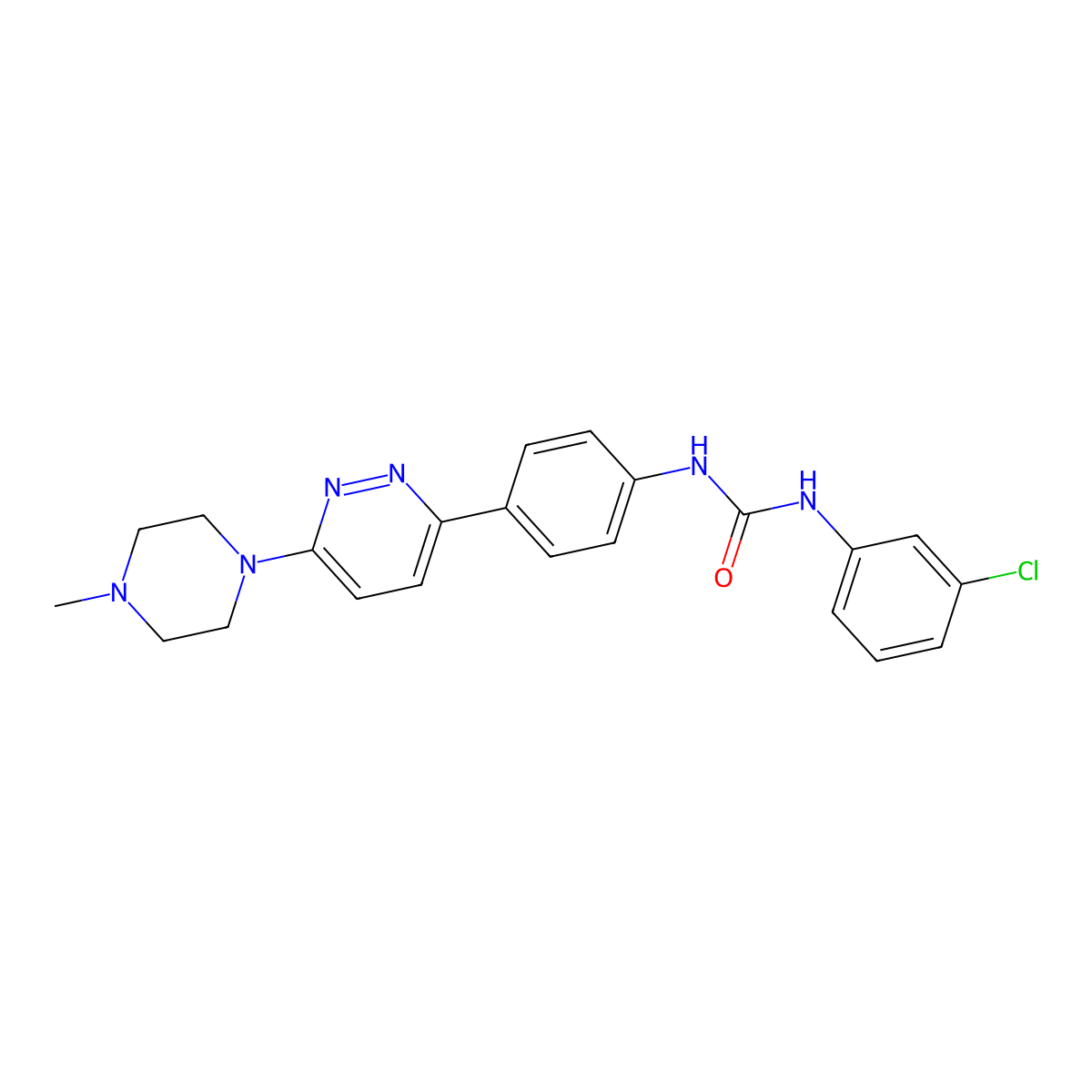 1-(3-Chlorophenyl)-3-{4-[6-(4-methylpiperazin-1-yl)pyridazin-3-yl]phenyl}urea molecular structure, CAS 1049182-44-6