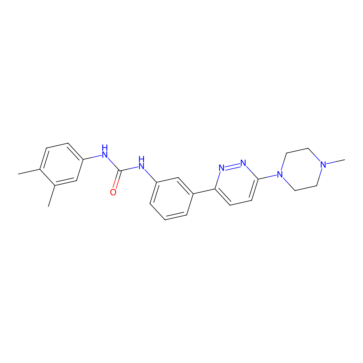 1-(3,4-Dimethylphenyl)-3-(3-(6-(4-methylpiperazin-1-yl)pyridazin-3-yl)phenyl)urea molecular structure, CAS 1049185-08-1