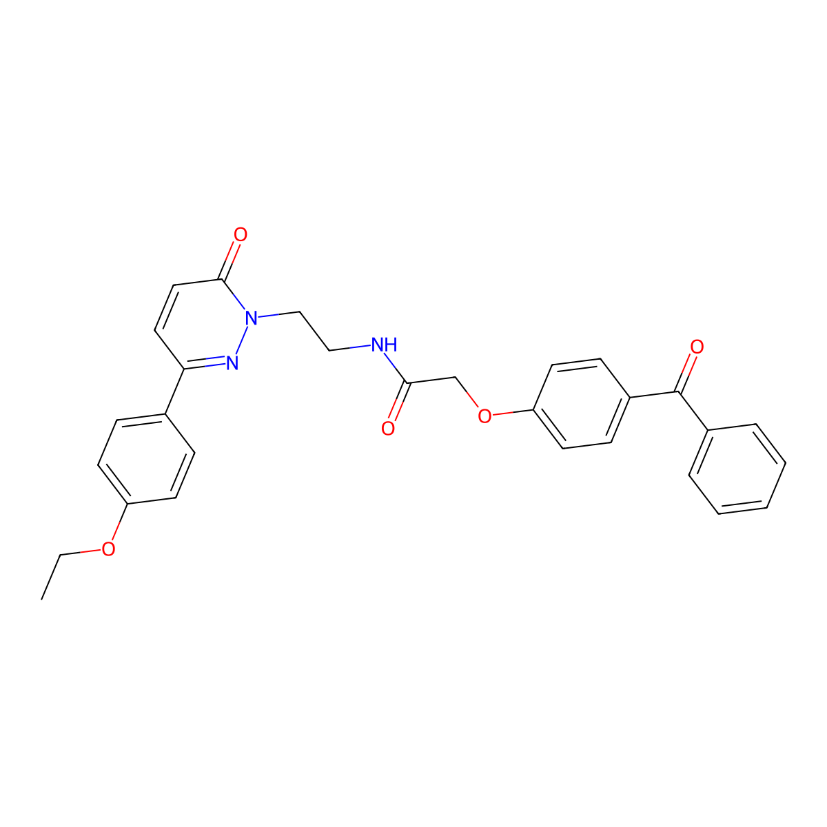 2-(4-benzoylphenoxy)-N-(2-(3-(4-ethoxyphenyl)-6-oxopyridazin-1(6H)-yl)ethyl)acetamide molecular structure, CAS 1049186-06-2