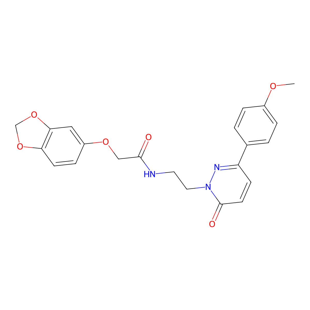 2-(benzo[d][1,3]dioxol-5-yloxy)-N-(2-(3-(4-methoxyphenyl)-6-oxopyridazin-1(6H)-yl)ethyl)acetamide molecular structure, CAS 1049188-52-4