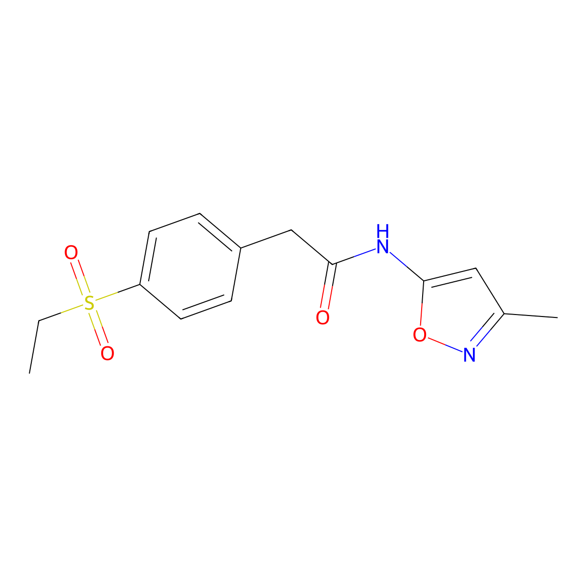 2-(4-(ethylsulfonyl)phenyl)-N-(3-methylisoxazol-5-yl)acetamide molecular structure, CAS 1049188-77-3