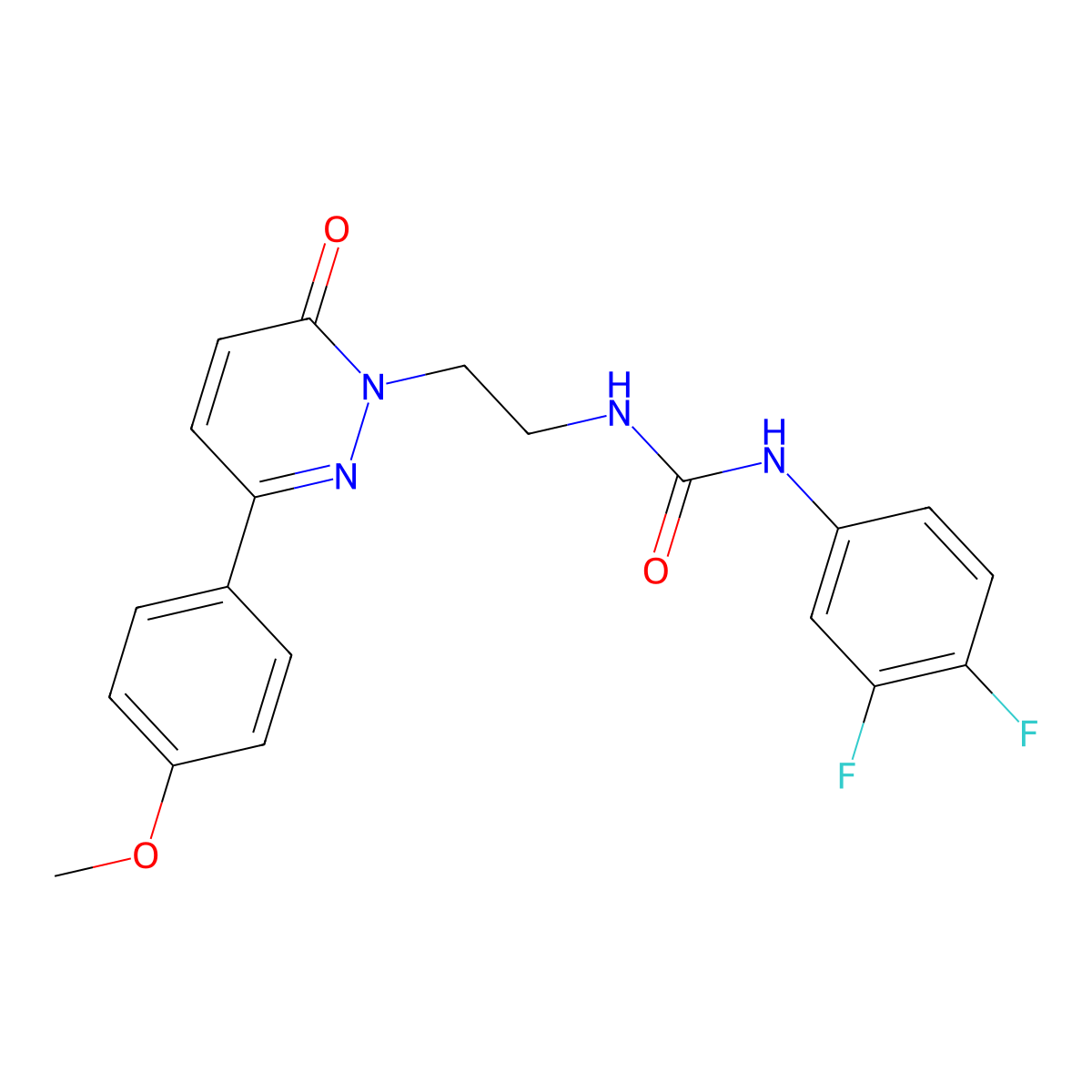 1-(3,4-Difluorophenyl)-3-{2-[3-(4-methoxyphenyl)-6-oxo-1,6-dihydropyridazin-1-yl]ethyl}urea molecular structure, CAS 1049189-23-2