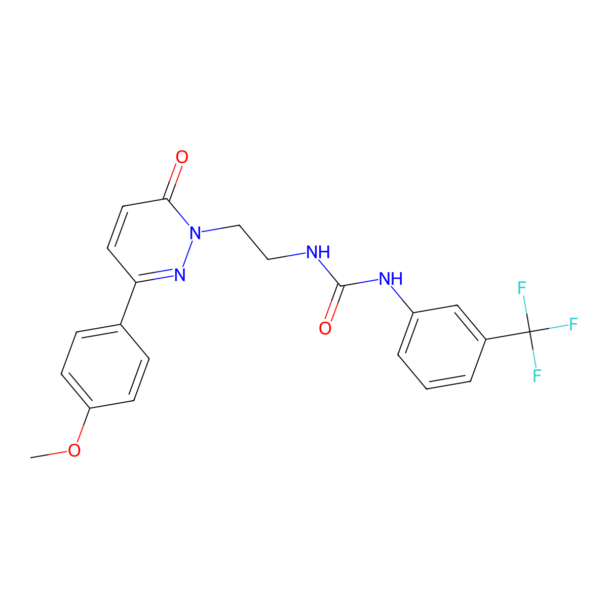 3-{2-[3-(4-Methoxyphenyl)-6-oxo-1,6-dihydropyridazin-1-yl]ethyl}-1-[3-(trifluoromethyl)phenyl]urea molecular structure, CAS 1049189-55-0