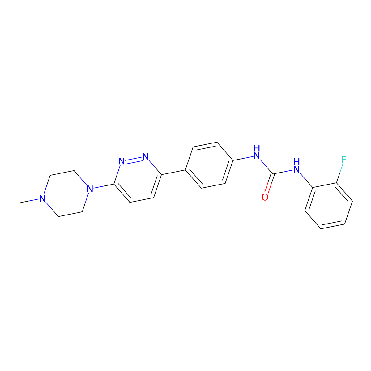 1-(2-Fluorophenyl)-3-(4-(6-(4-methylpiperazin-1-yl)pyridazin-3-yl)phenyl)urea molecular structure, CAS 1049198-54-0