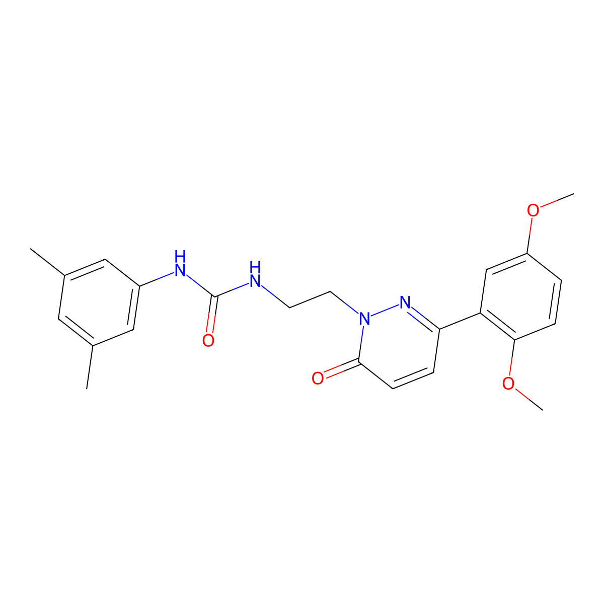 1-(2-(3-(2,5-dimethoxyphenyl)-6-oxopyridazin-1(6H)-yl)ethyl)-3-(3,5-dimethylphenyl)urea molecular structure, CAS 1049203-29-3