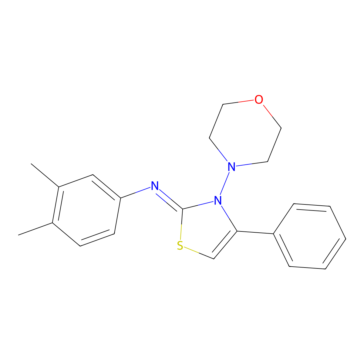 (2Z)-N-(3,4-Dimethylphenyl)-3-(morpholin-4-yl)-4-phenyl-1,3-thiazol-2(3H)-imine molecular structure, CAS 1049203-48-6