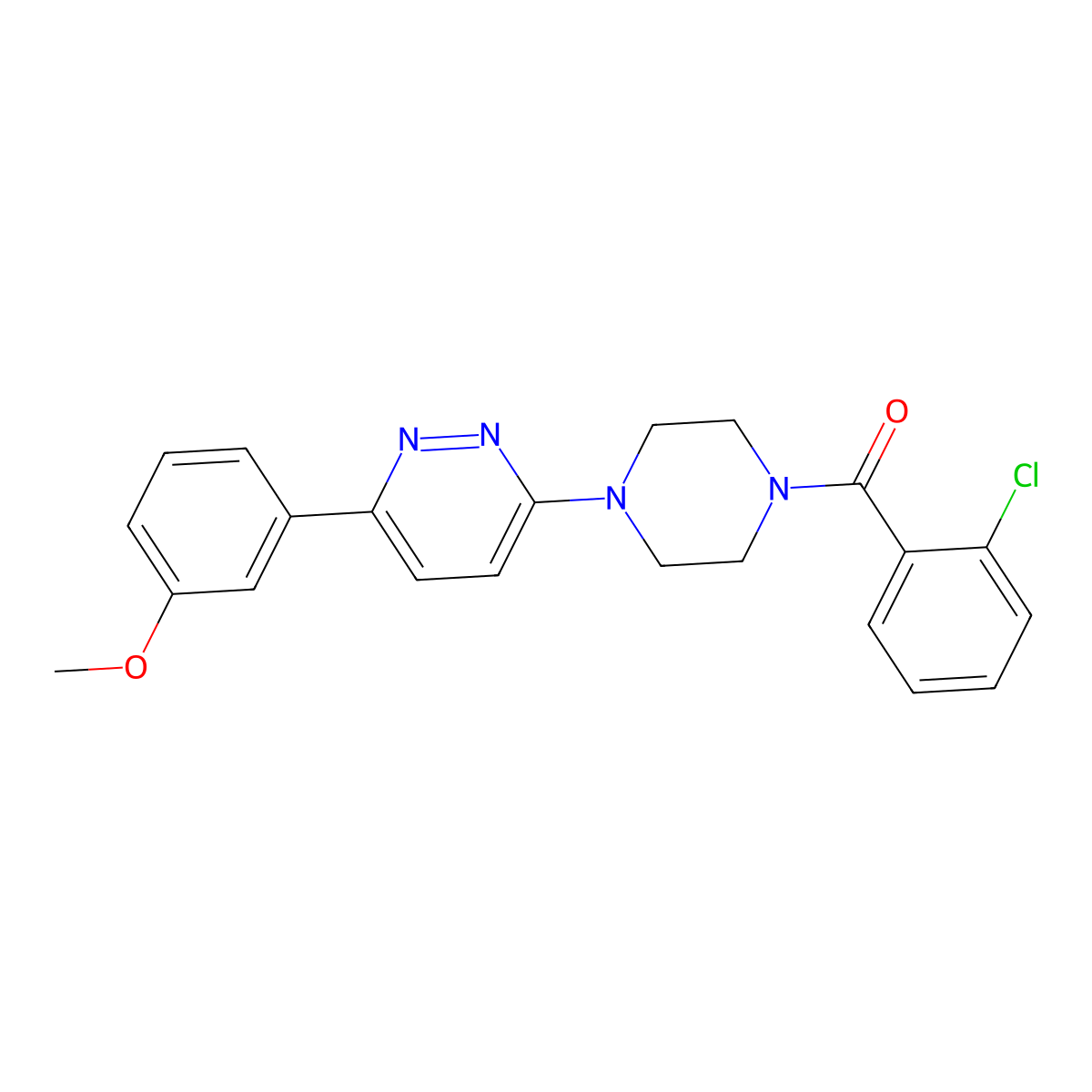 3-[4-(2-Chlorobenzoyl)piperazin-1-yl]-6-(3-methoxyphenyl)pyridazine molecular structure, CAS 1049206-19-0
