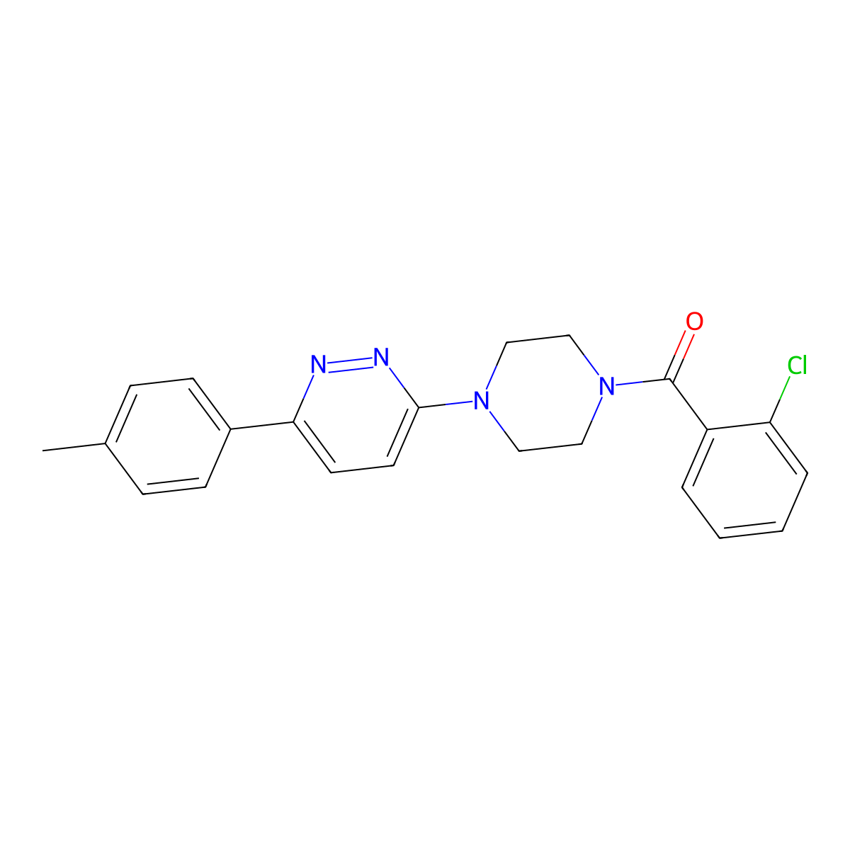 (2-Chlorophenyl)(4-(6-(p-tolyl)pyridazin-3-yl)piperazin-1-yl)methanone molecular structure, CAS 1049216-24-1