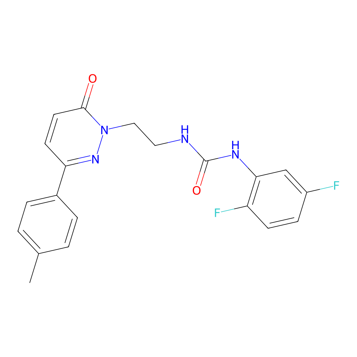 1-(2,5-difluorophenyl)-3-(2-(6-oxo-3-(p-tolyl)pyridazin-1(6H)-yl)ethyl)urea molecular structure, CAS 1049219-26-2