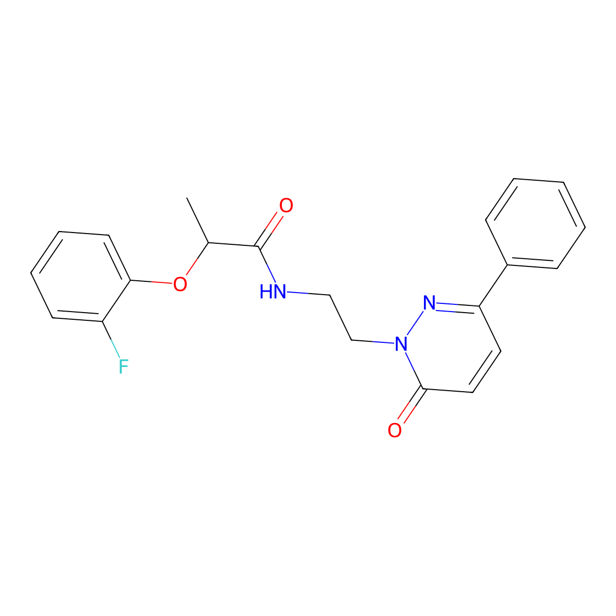 2-(2-fluorophenoxy)-N-(2-(6-oxo-3-phenylpyridazin-1(6H)-yl)ethyl)propanamide molecular structure, CAS 1049220-44-1