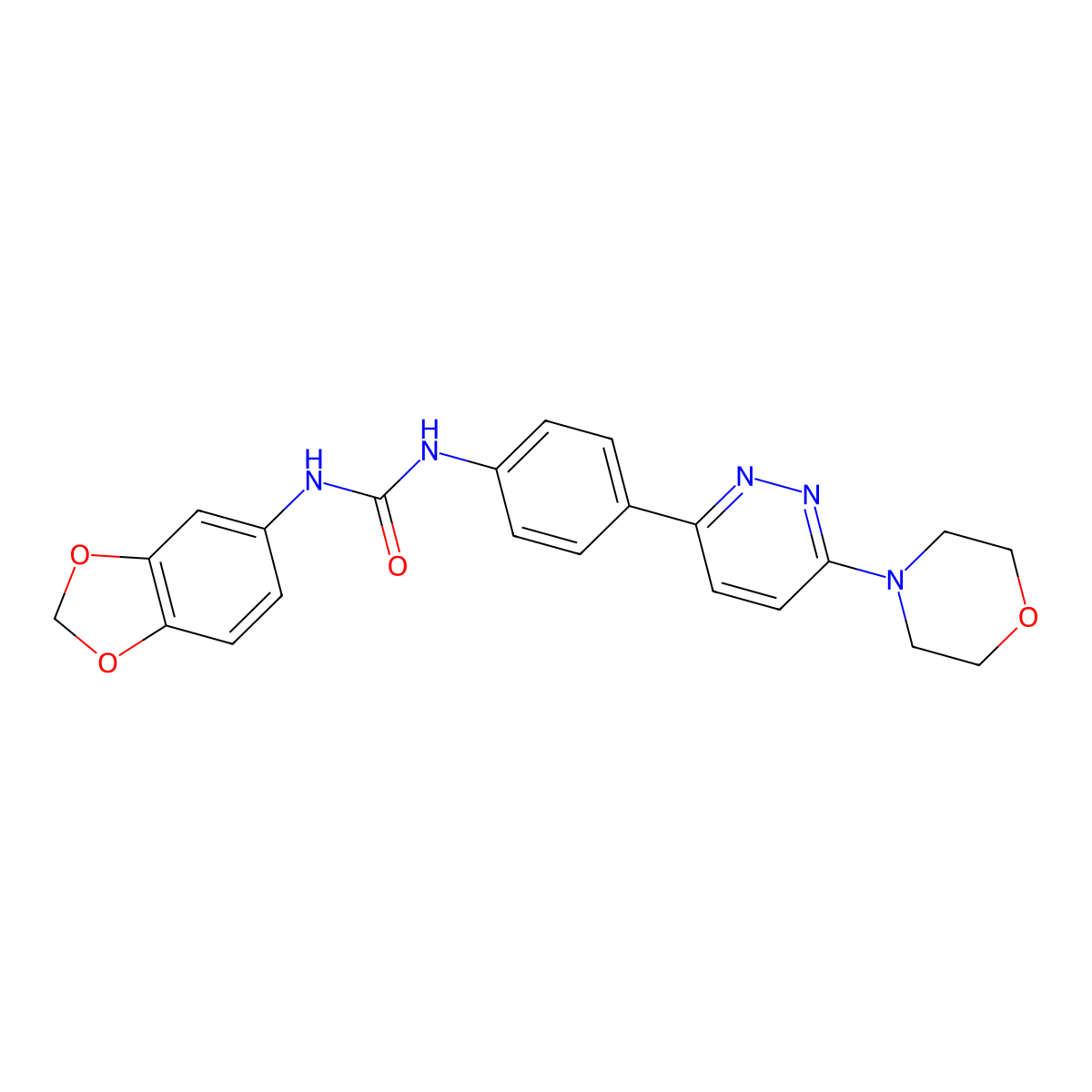 1-(Benzo[d][1,3]dioxol-5-yl)-3-(4-(6-morpholinopyridazin-3-yl)phenyl)urea molecular structure, CAS 1049222-44-7