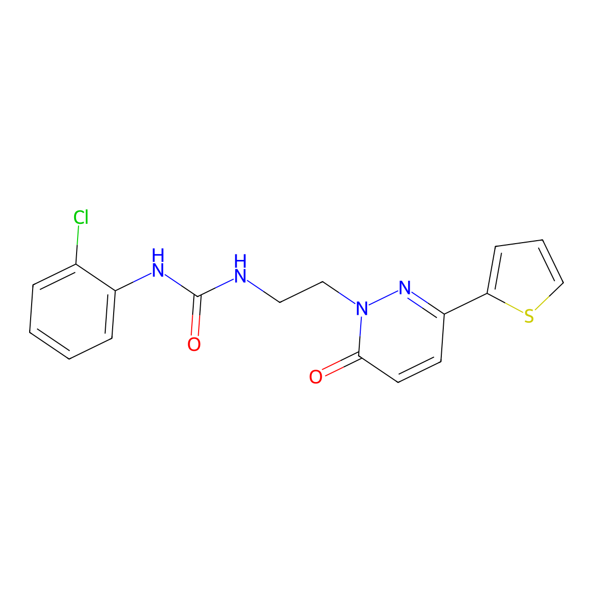 1-(2-chlorophenyl)-3-(2-(6-oxo-3-(thiophen-2-yl)pyridazin-1(6H)-yl)ethyl)urea molecular structure, CAS 1049225-96-8