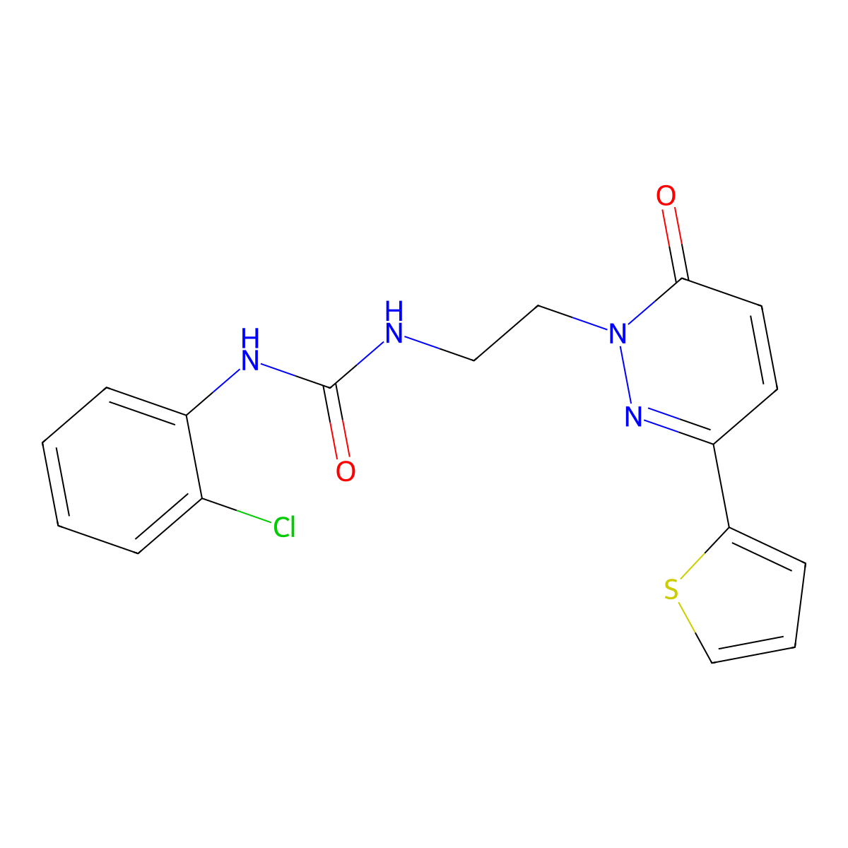 1-(2-chlorophenyl)-3-(2-(6-oxo-3-(thiophen-2-yl)pyridazin-1(6H)-yl)ethyl)urea molecular structure, CAS 1049225-96-8