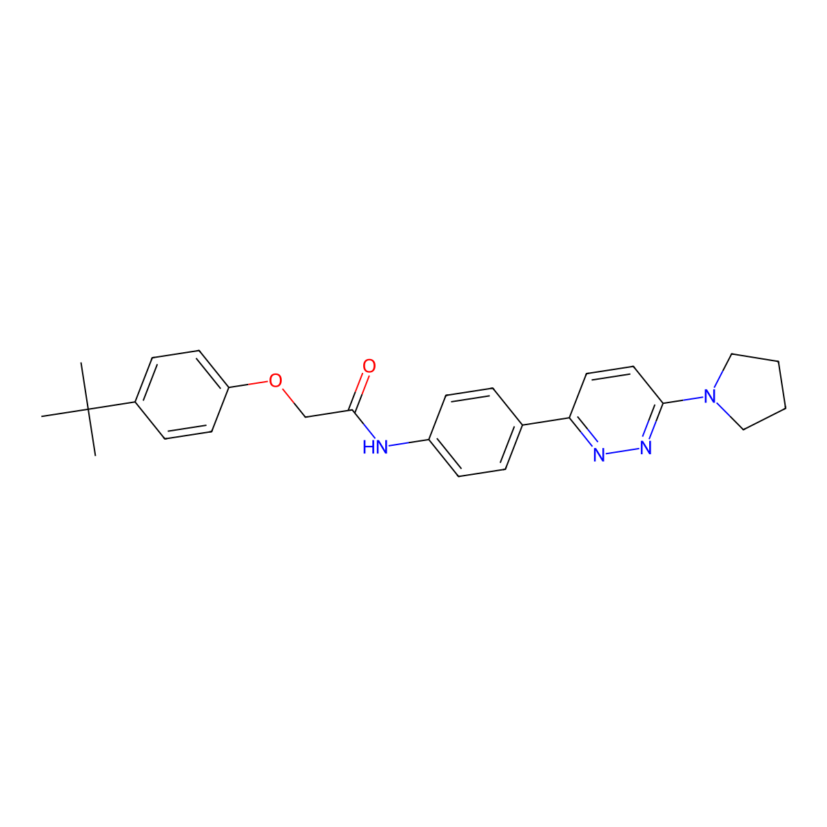 2-(4-tert-butylphenoxy)-N-{4-[6-(pyrrolidin-1-yl)pyridazin-3-yl]phenyl}acetamide molecular structure, CAS 1049234-34-5