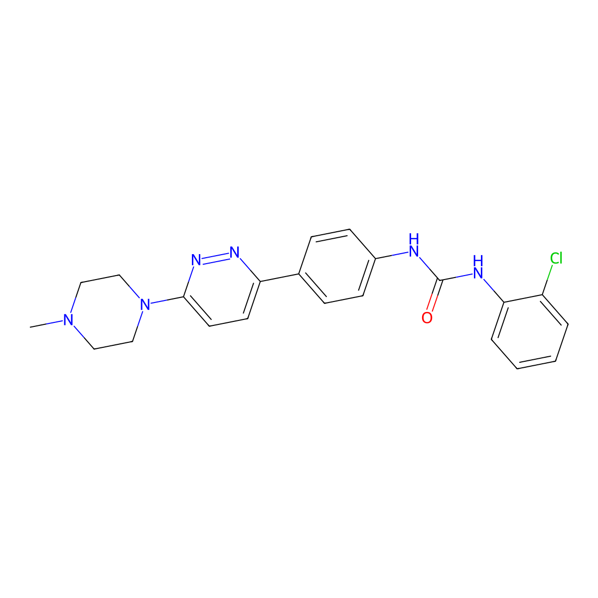 1-(2-Chlorophenyl)-3-(4-(6-(4-methylpiperazin-1-yl)pyridazin-3-yl)phenyl)urea molecular structure, CAS 1049235-53-1