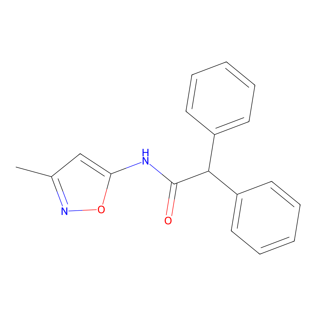 N-(3-methylisoxazol-5-yl)-2,2-diphenylacetamide molecular structure, CAS 1049240-63-2