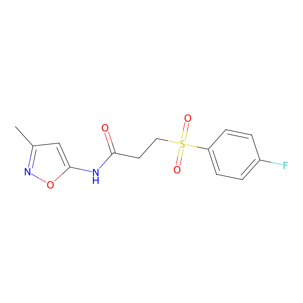 3-(4-fluorobenzenesulfonyl)-N-(3-methyl-1,2-oxazol-5-yl)propanamide molecular structure, CAS 1049241-11-3