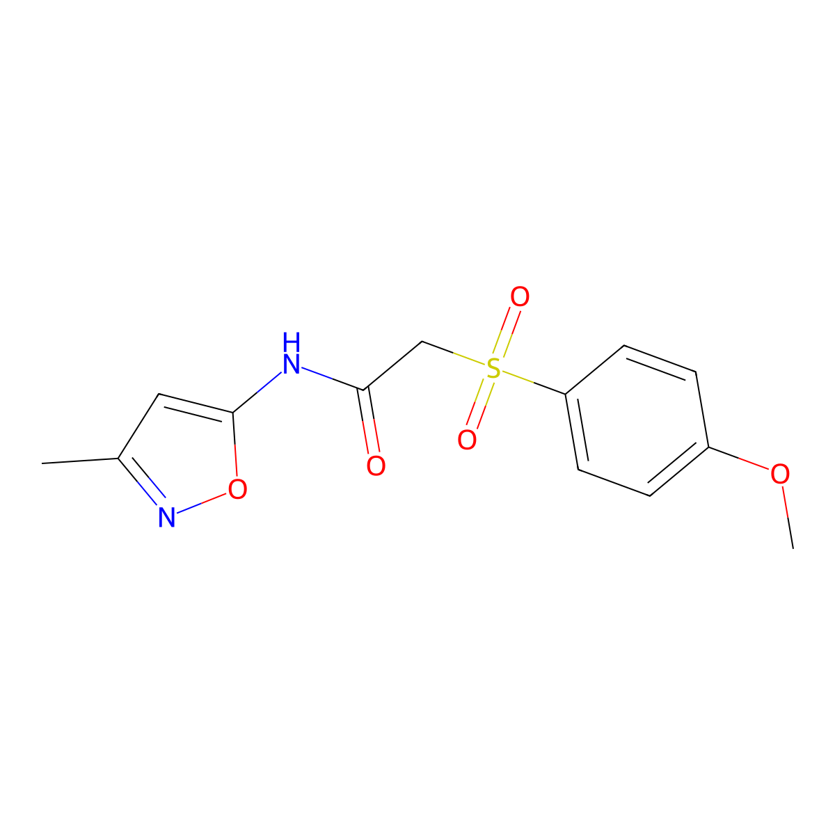 2-((4-methoxyphenyl)sulfonyl)-N-(3-methylisoxazol-5-yl)acetamide molecular structure, CAS 1049241-75-9
