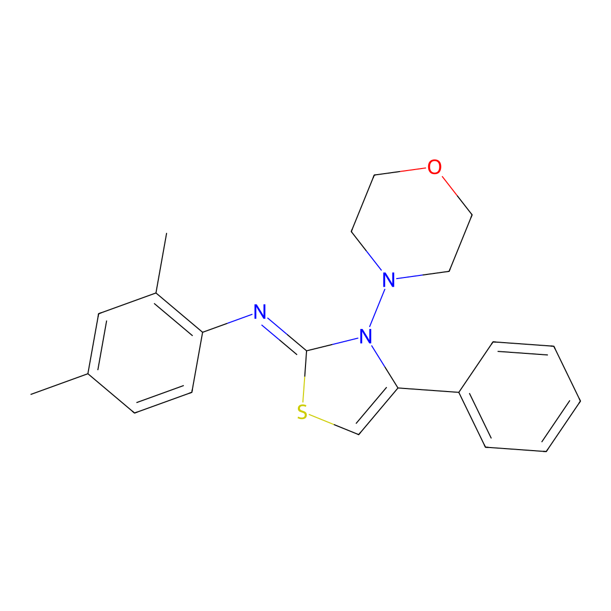 (2Z)-N-(2,4-Dimethylphenyl)-3-(morpholin-4-yl)-4-phenyl-1,3-thiazol-2(3H)-imine molecular structure, CAS 1049251-88-8