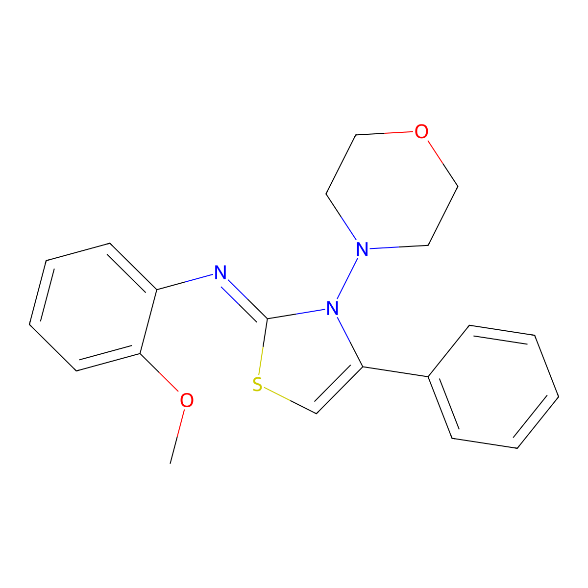 (2Z)-N-(2-Methoxyphenyl)-3-(morpholin-4-yl)-4-phenyl-1,3-thiazol-2(3H)-imine molecular structure, CAS 1049251-96-8