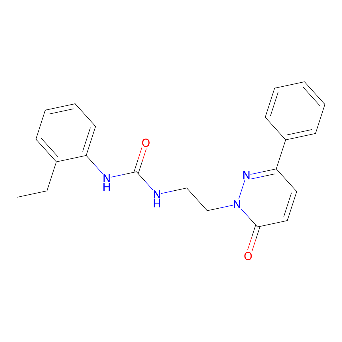 1-(2-ethylphenyl)-3-(2-(6-oxo-3-phenylpyridazin-1(6H)-yl)ethyl)urea molecular structure, CAS 1049255-48-2