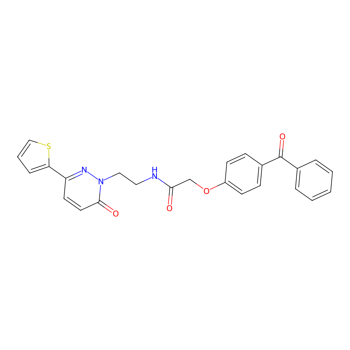 2-(4-benzoylphenoxy)-N-(2-(6-oxo-3-(thiophen-2-yl)pyridazin-1(6H)-yl)ethyl)acetamide molecular structure, CAS 1049259-86-0