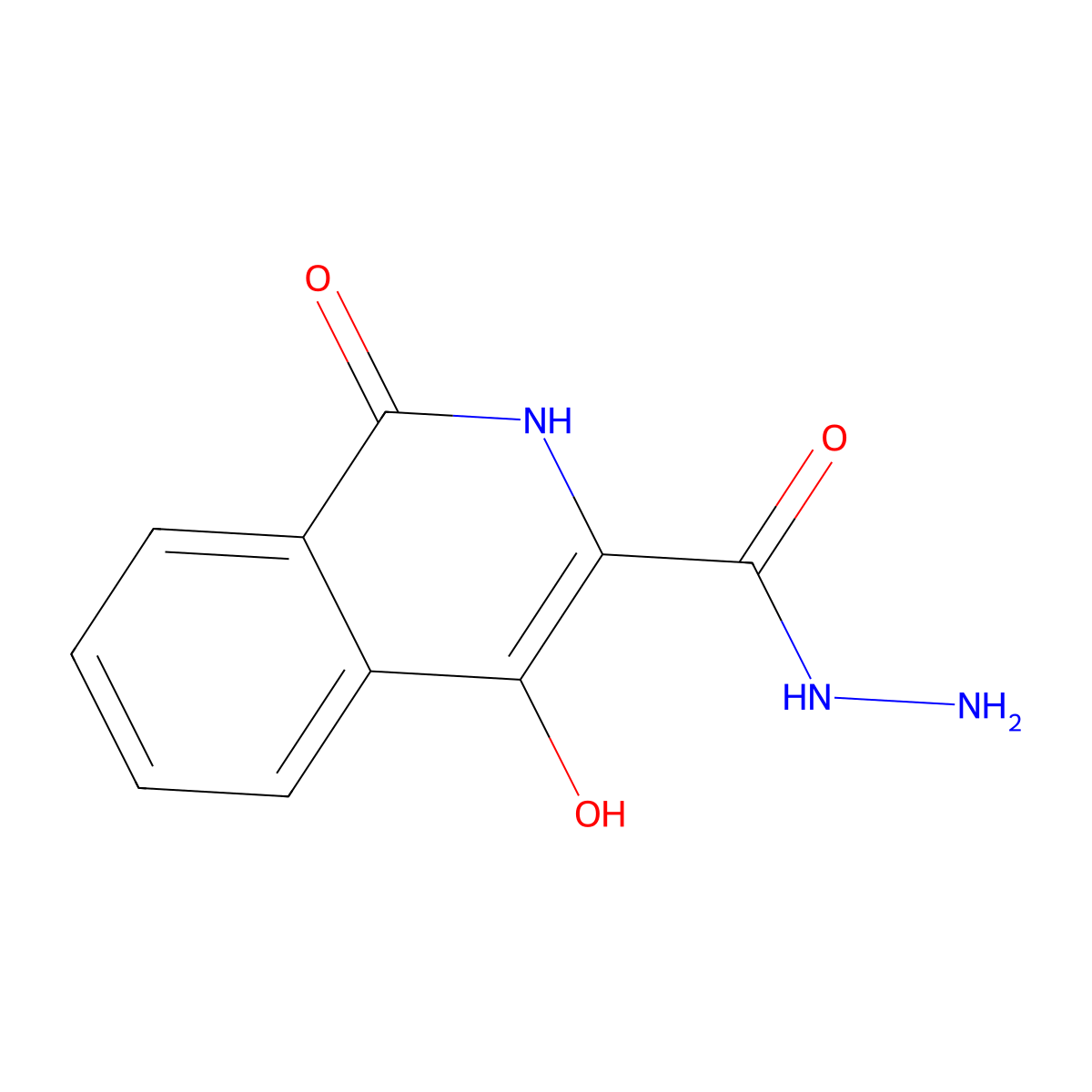 1,2-Dihydro-4-hydroxy-1-oxo-3-isoquinolinecarboxylic acid hydrazide molecular structure, CAS 104926-86-5