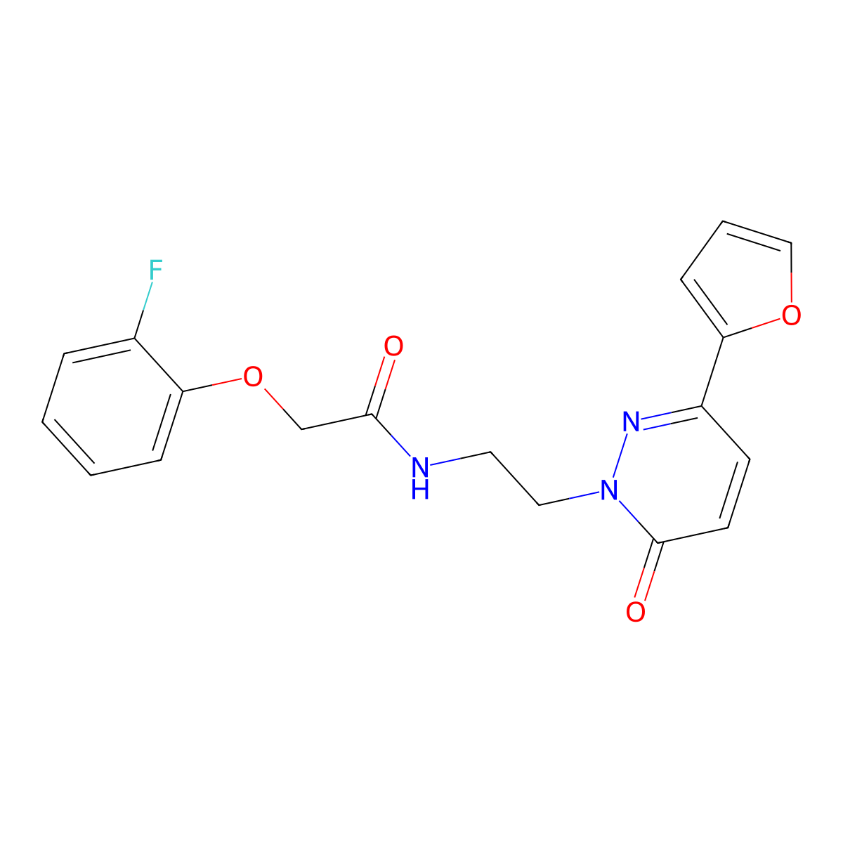 2-(2-fluorophenoxy)-N-(2-(3-(furan-2-yl)-6-oxopyridazin-1(6H)-yl)ethyl)acetamide molecular structure, CAS 1049260-08-3