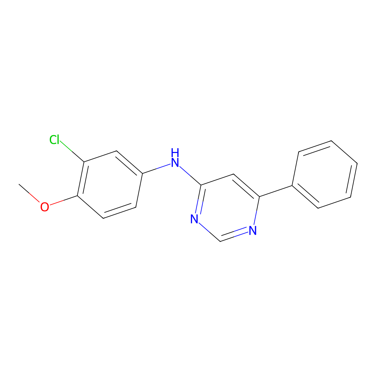 N-(3-chloro-4-methoxyphenyl)-6-phenylpyrimidin-4-amine molecular structure, CAS 1049263-00-4