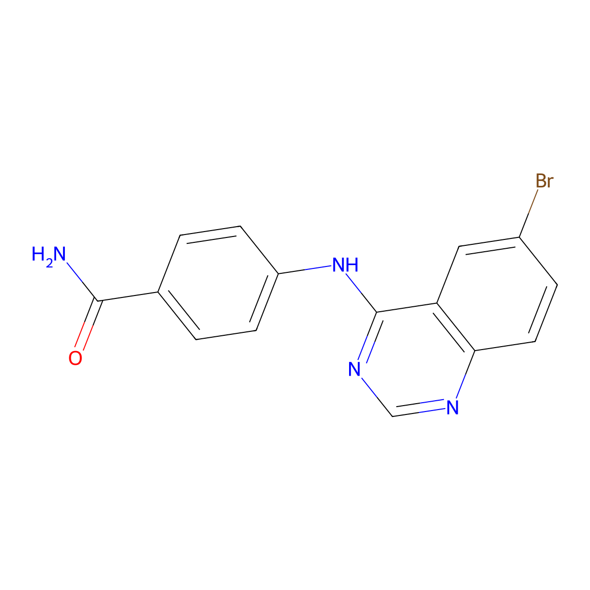 4-[(6-Bromo-4-quinazolinyl)amino]benzamide molecular structure, CAS 1049263-24-2