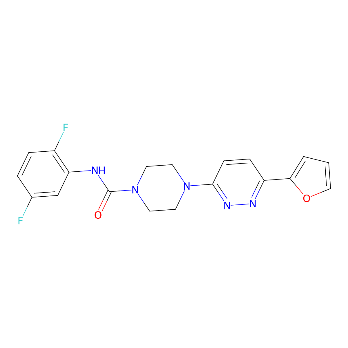 N-(2,5-difluorophenyl)-4-[6-(furan-2-yl)pyridazin-3-yl]piperazine-1-carboxamide molecular structure, CAS 1049264-90-5
