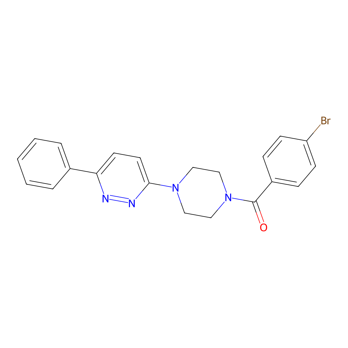 (4-Bromophenyl)(4-(6-phenylpyridazin-3-yl)piperazin-1-yl)methanone molecular structure, CAS 1049269-97-7