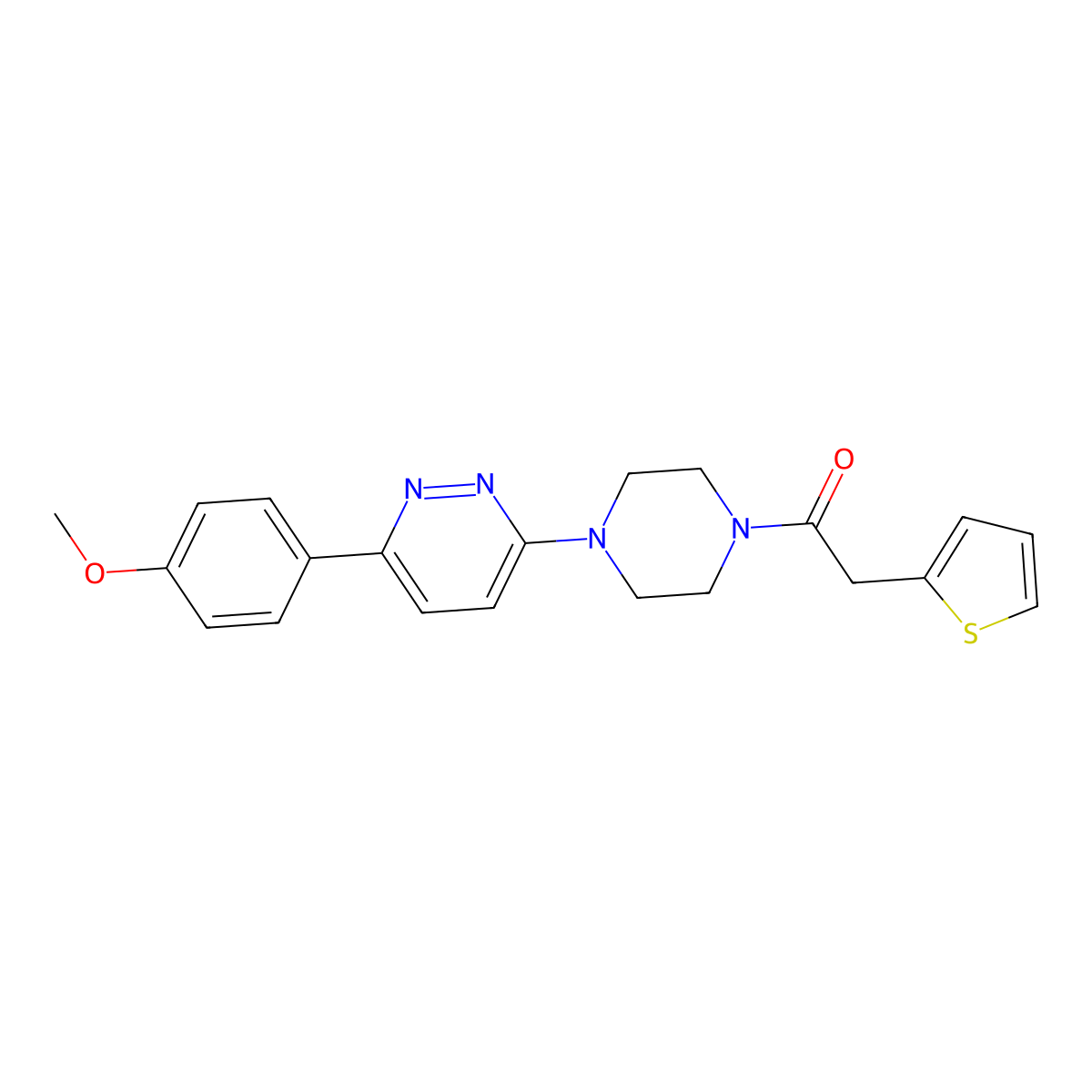 1-(4-(6-(4-Methoxyphenyl)pyridazin-3-yl)piperazin-1-yl)-2-(thiophen-2-yl)ethanone molecular structure, CAS 1049274-49-8