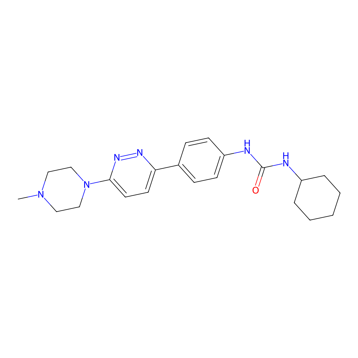 1-Cyclohexyl-3-{4-[6-(4-methylpiperazin-1-yl)pyridazin-3-yl]phenyl}urea molecular structure, CAS 1049287-04-8