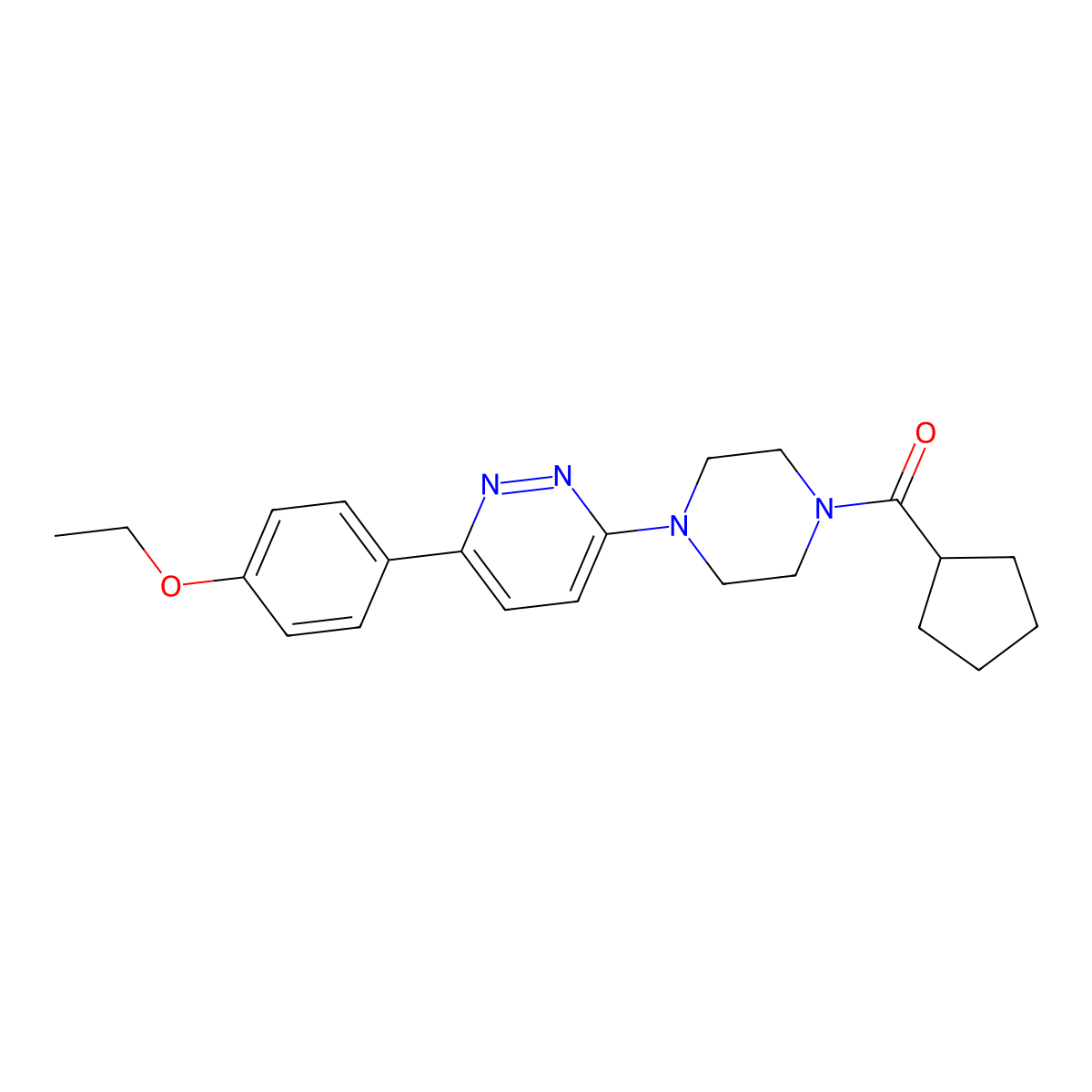 3-(4-Cyclopentanecarbonylpiperazin-1-yl)-6-(4-ethoxyphenyl)pyridazine molecular structure, CAS 1049288-16-5