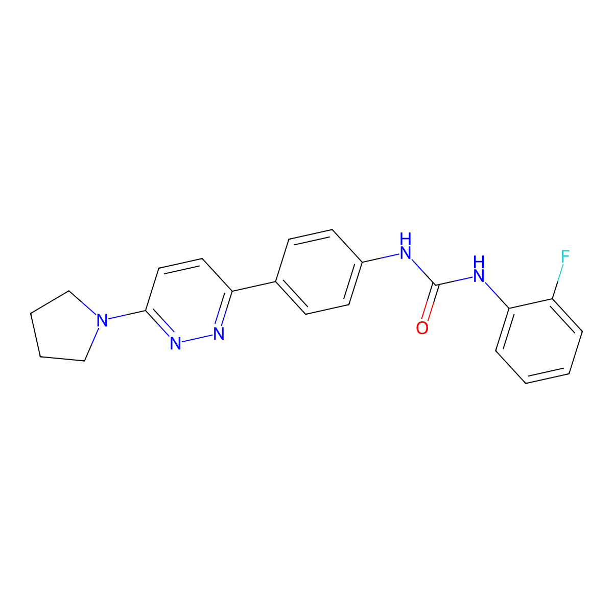 1-(2-Fluorophenyl)-3-(4-(6-(pyrrolidin-1-yl)pyridazin-3-yl)phenyl)urea molecular structure, CAS 1049288-58-5