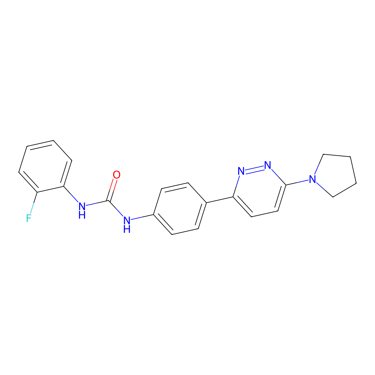 1-(2-Fluorophenyl)-3-(4-(6-(pyrrolidin-1-yl)pyridazin-3-yl)phenyl)urea molecular structure, CAS 1049288-58-5