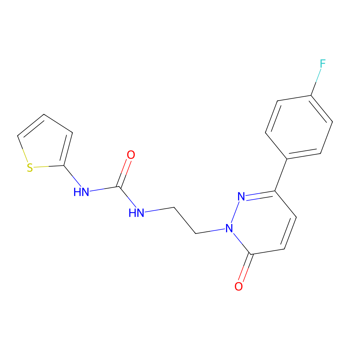 1-(2-(3-(4-fluorophenyl)-6-oxopyridazin-1(6H)-yl)ethyl)-3-(thiophen-2-yl)urea molecular structure, CAS 1049288-99-4