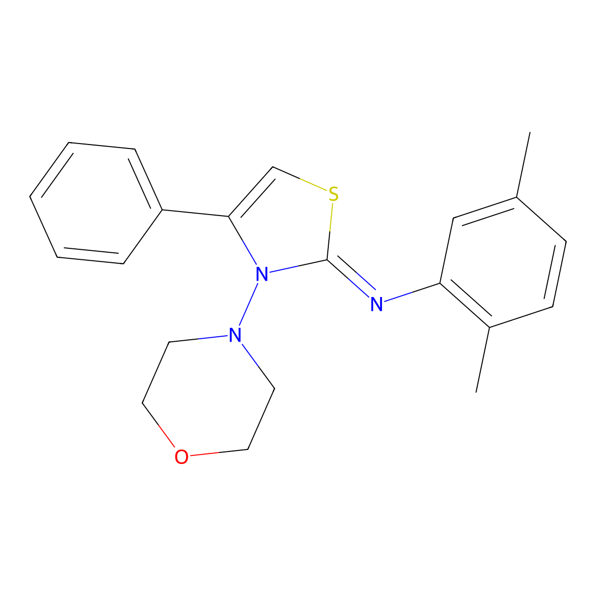 (2Z)-N-(2,5-Dimethylphenyl)-3-(morpholin-4-yl)-4-phenyl-1,3-thiazol-2(3H)-imine molecular structure, CAS 1049289-35-1