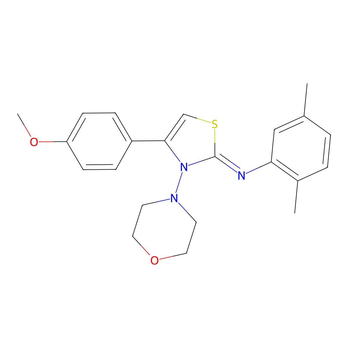 (2Z)-N-(2,5-Dimethylphenyl)-4-(4-methoxyphenyl)-3-(morpholin-4-yl)-1,3-thiazol-2(3H)-imine molecular structure, CAS 1049289-51-1
