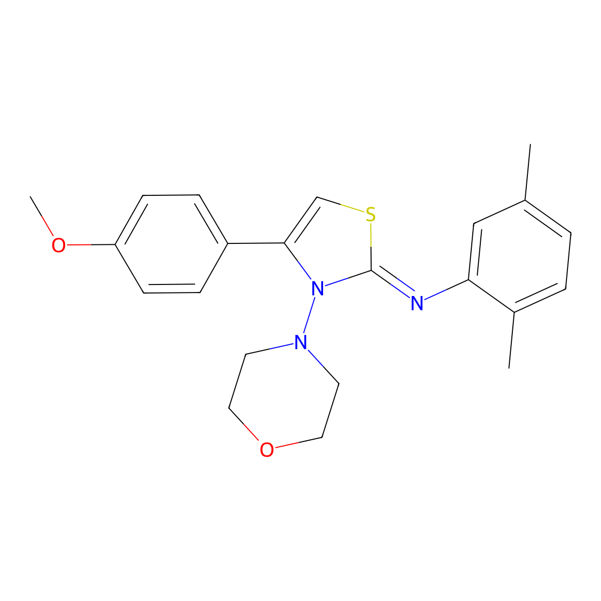 (2Z)-N-(2,5-Dimethylphenyl)-4-(4-methoxyphenyl)-3-(morpholin-4-yl)-1,3-thiazol-2(3H)-imine molecular structure, CAS 1049289-51-1