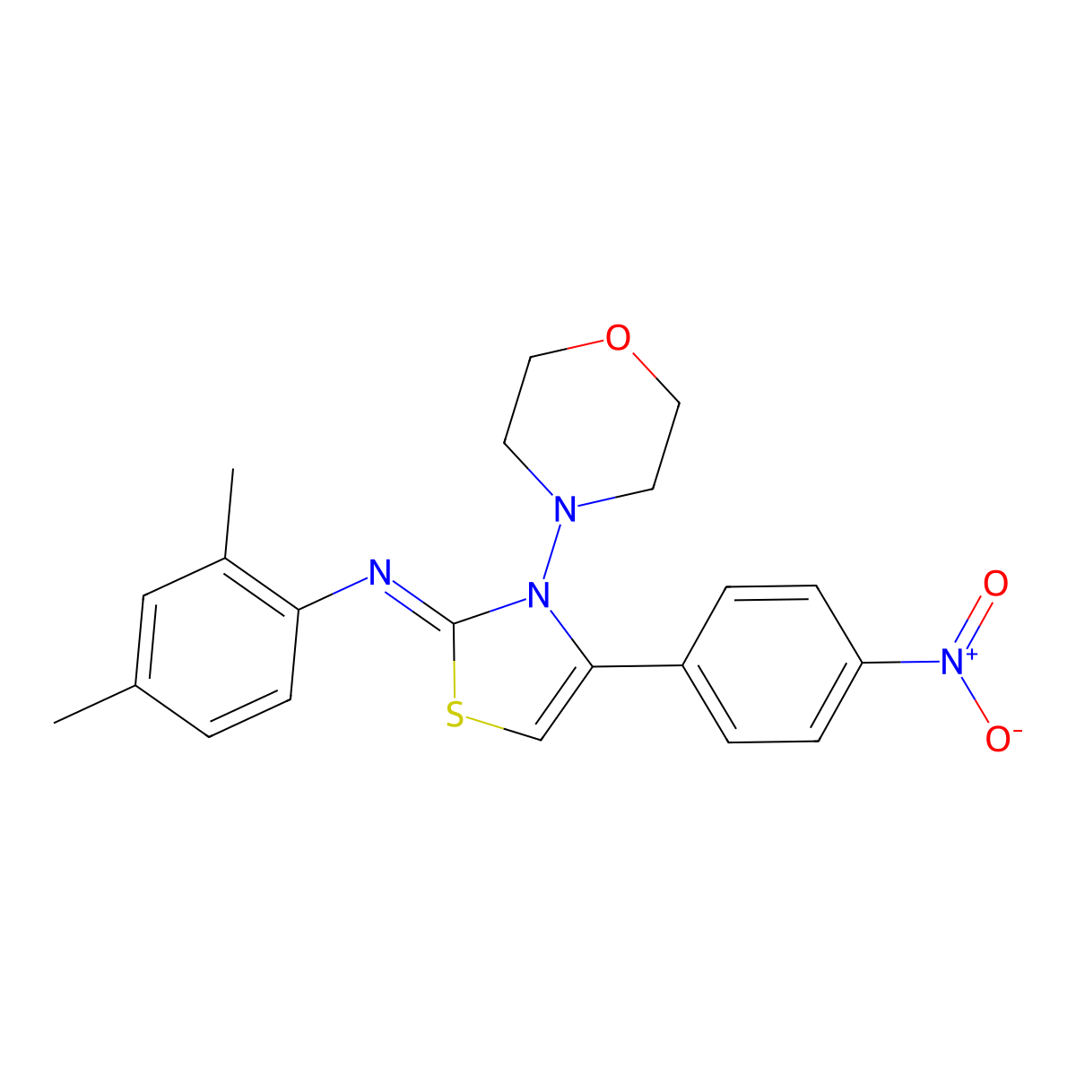 (2Z)-N-(2,4-Dimethylphenyl)-3-(morpholin-4-yl)-4-(4-nitrophenyl)-1,3-thiazol-2(3H)-imine molecular structure, CAS 1049289-59-9